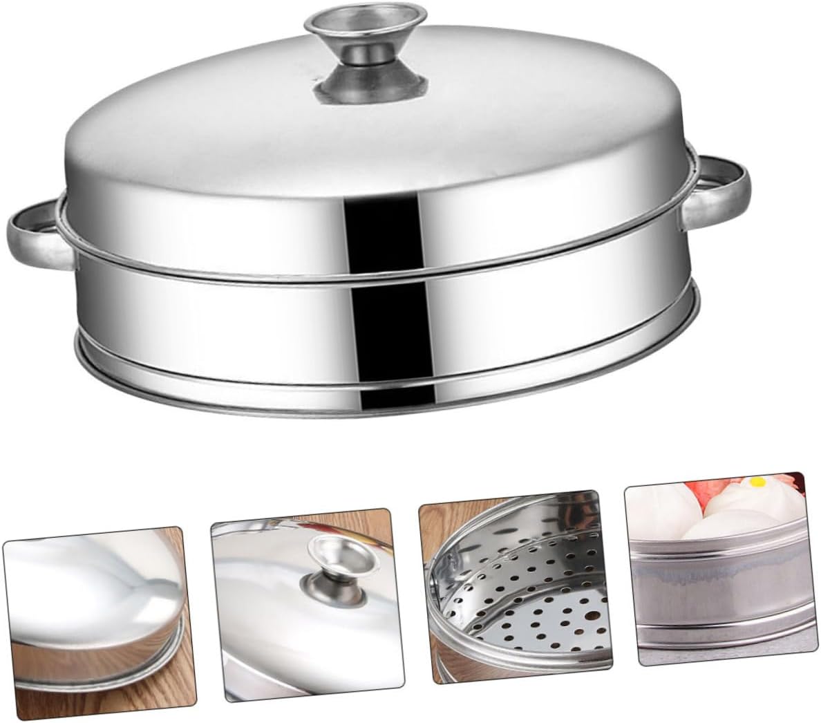 18cm Zerodeko Steamer Basket with Lid - Ideal for Steaming Dim Sum, Dumplings, Buns, and Vegetables - Kitchen Cooking Accessory