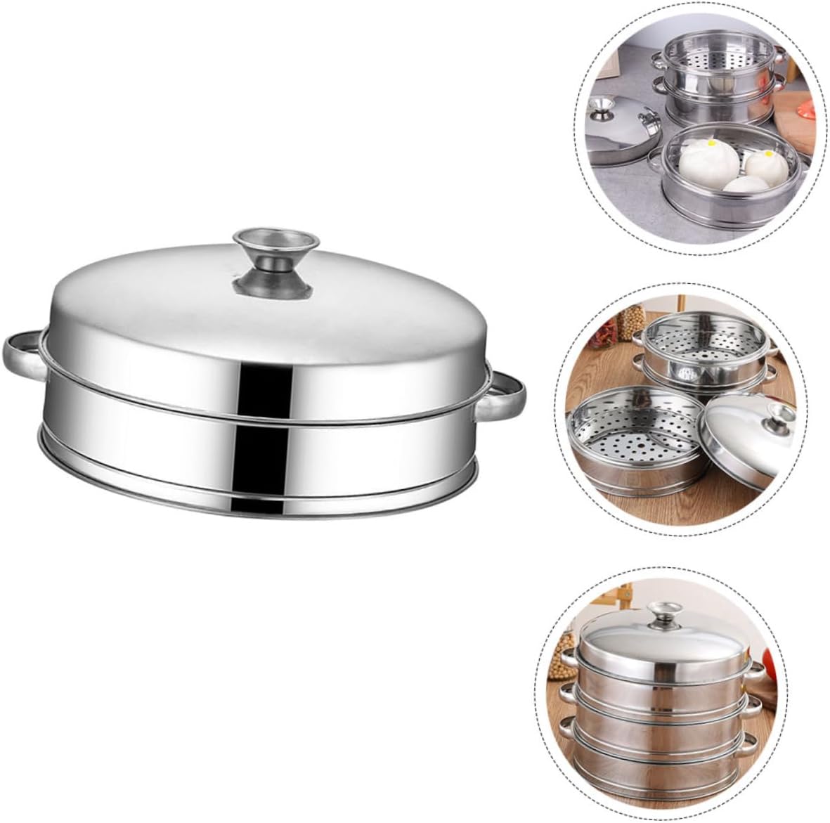 18cm Zerodeko Steamer Basket with Lid - Ideal for Steaming Dim Sum, Dumplings, Buns, and Vegetables - Kitchen Cooking Accessory