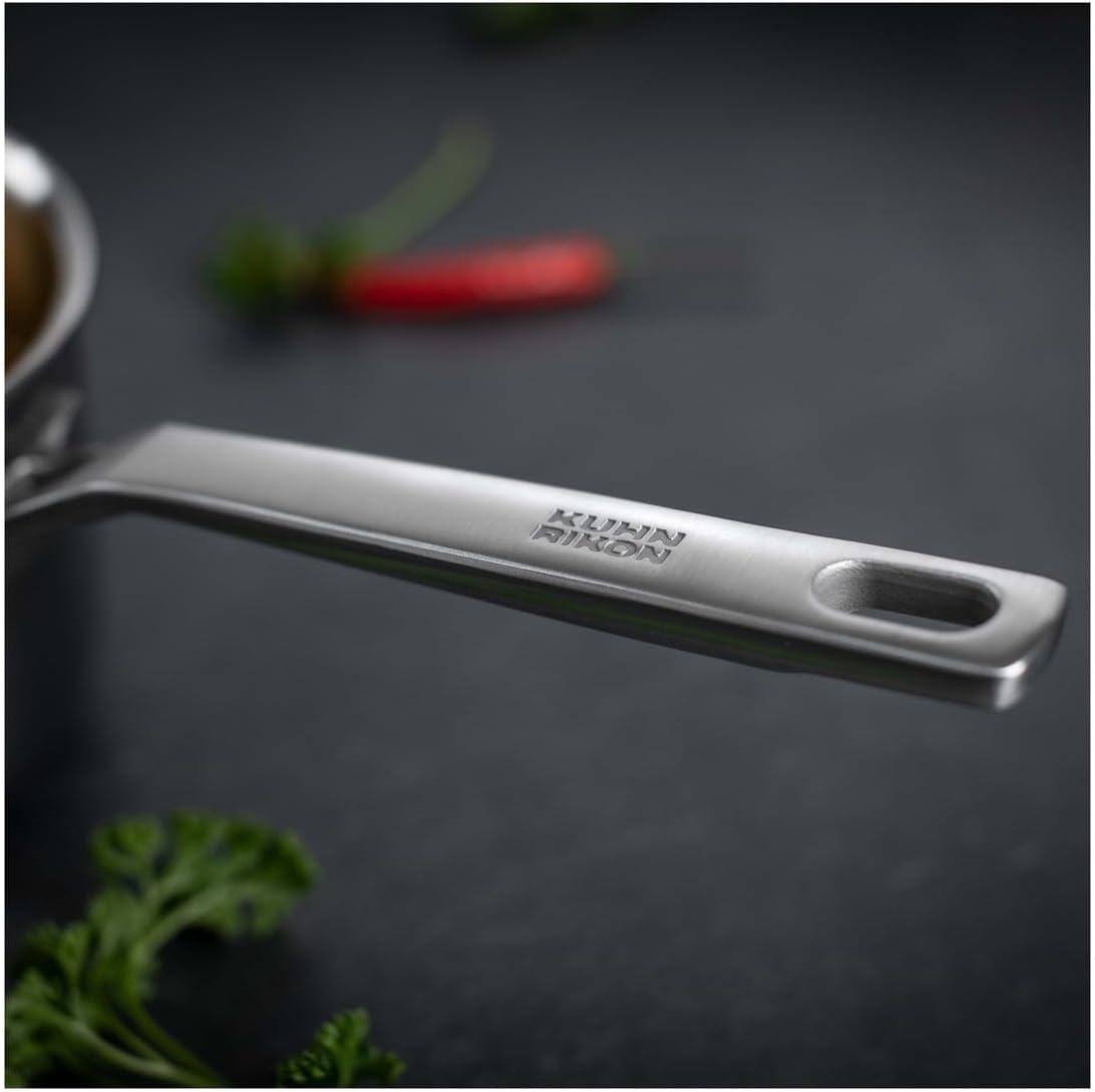 18cm/2.5L KUHN RIKON Fiveply Stainless Steel Saucepan with Lid - Oven & Dishwasher Safe, Induction Cookware
