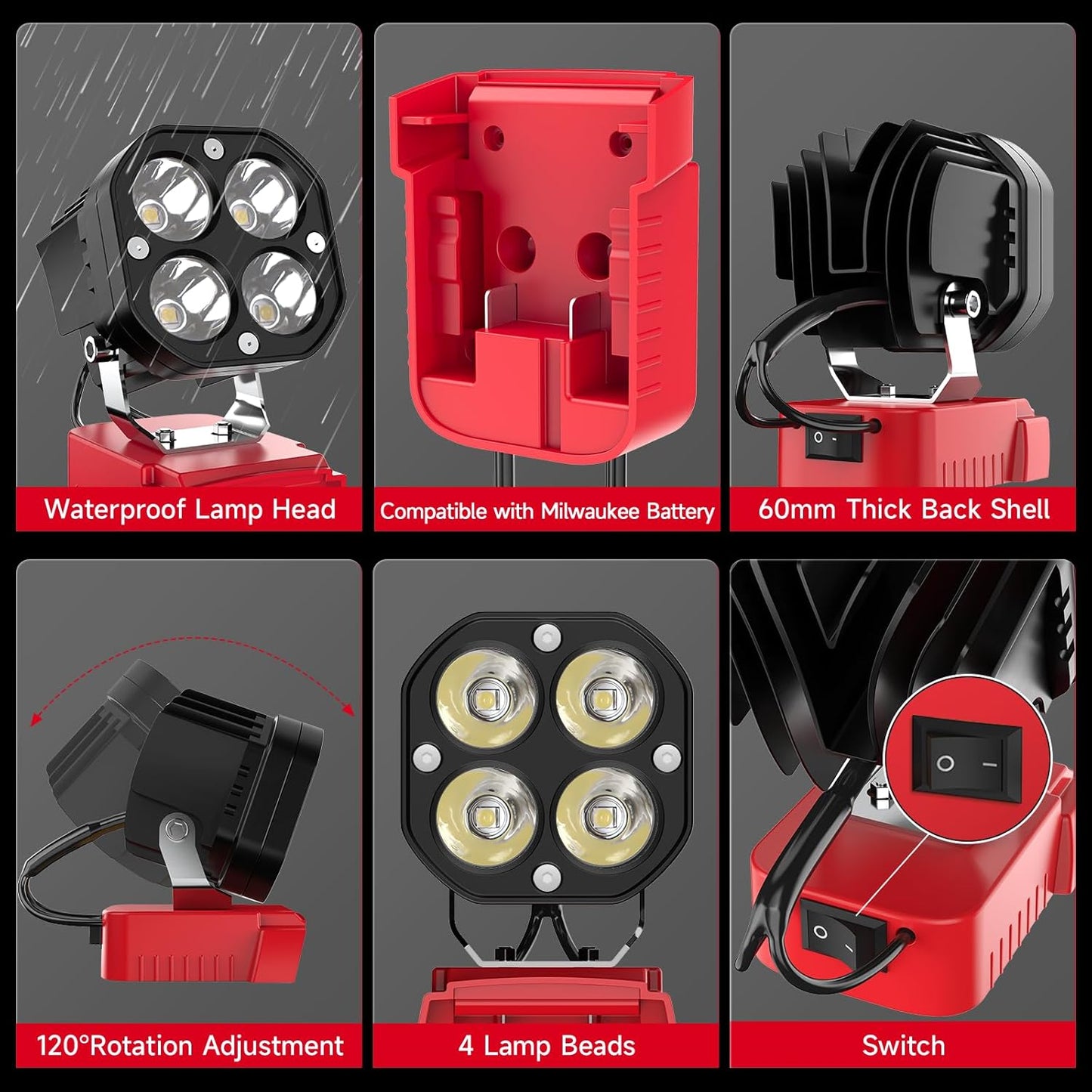 18V to 12V Step Down Converter + LED Work Light Combo Pack - 2 Items Total