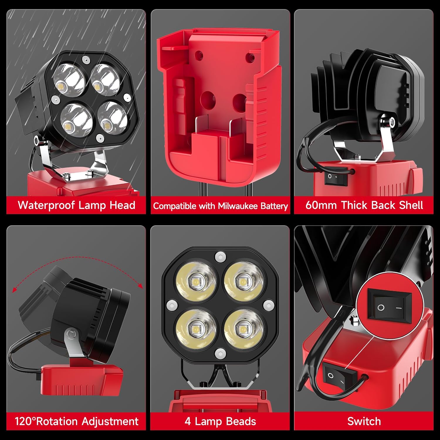 18V to 12V Step Down Converter + LED Work Light Combo Pack - 2 Items Total