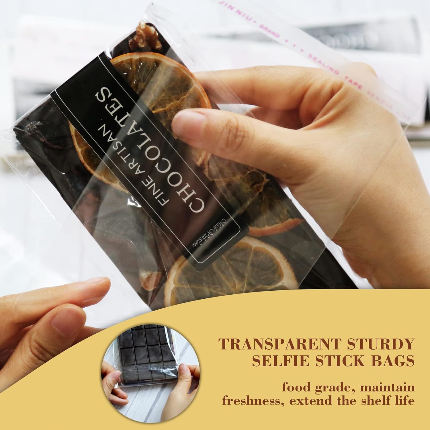 190PCS Chocolate Candy Bar Packaging Wrappers Set with Self Adhesive Bags and Stickers for DIY Chocolate Lovers