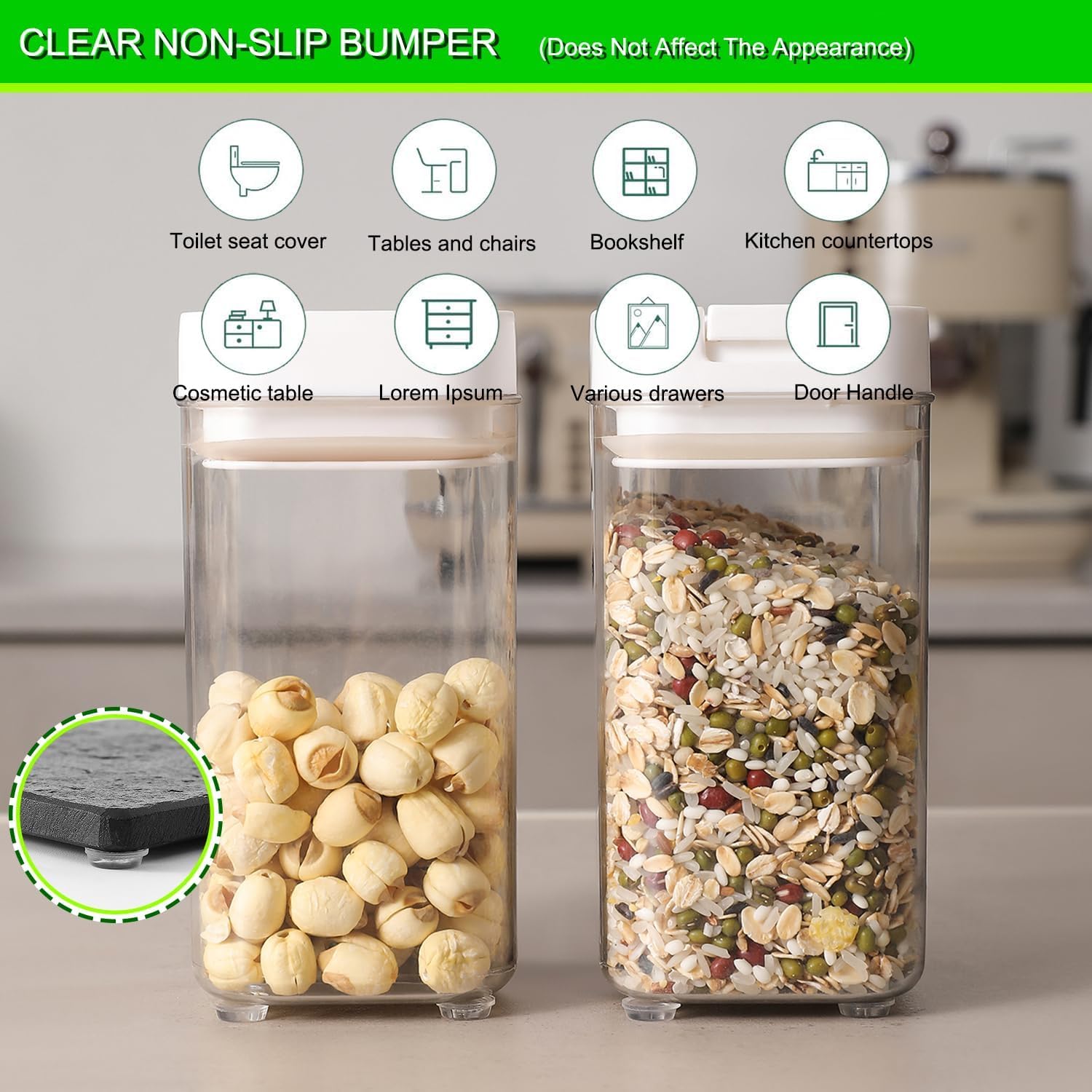 192Pcs Soft Self-Adhesive Clear Rubber Cabinet Bumpers for Furniture - Noise Reducing Silicone Dots for Cabinet Doors - Extremely Durable