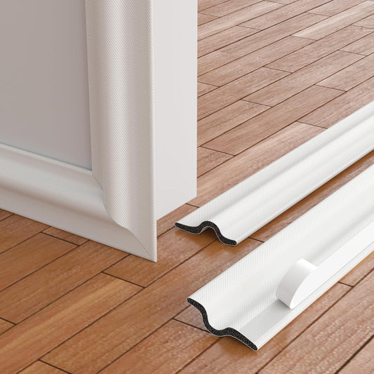 196 Inch Foam Door Weather Stripping Window Seal Strip - Adhesive Soundproofing Insulation Draft Stopper Gap Seal - White