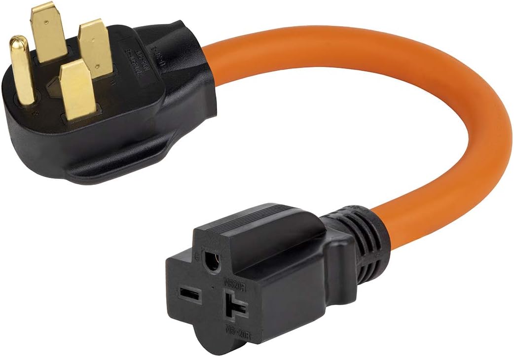 1FT STW 10/3 Heavy Duty Nema 14-50P 50-AMP Plug Male to 6-20R/6-15R Adapter