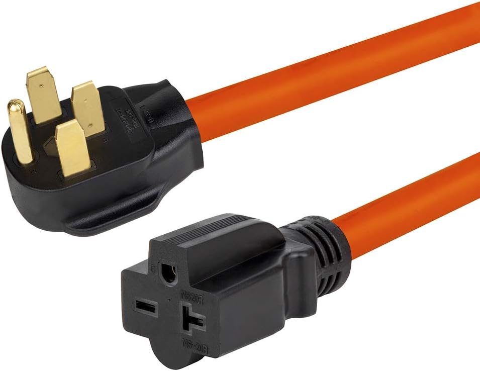 1FT STW 10/3 Heavy Duty Nema 14-50P 50-AMP Plug Male to 6-20R/6-15R Adapter