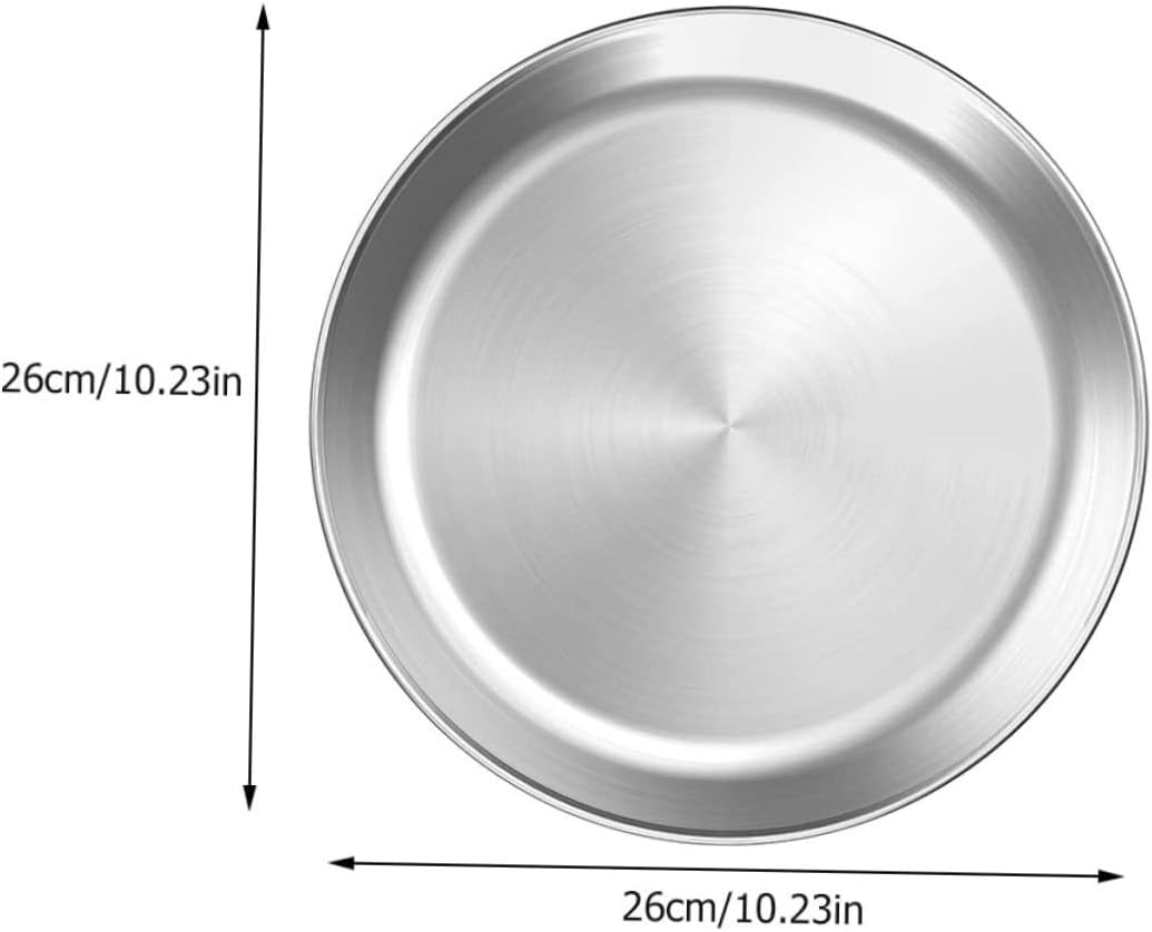 1pc Round Pizza Plate Oven Tray Non-Stick Bake Crisper Baking Pan - Stainless Steel Serving Tray for Home & Restaurant Use