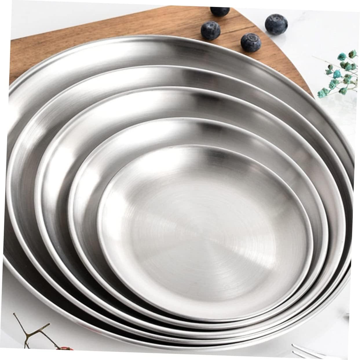 1pc Round Pizza Plate Oven Tray Non-Stick Bake Crisper Baking Pan - Stainless Steel Serving Tray for Home & Restaurant Use
