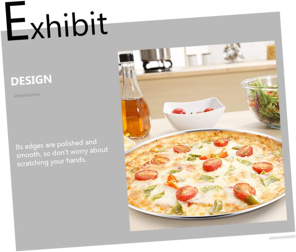 1pc Round Pizza Plate Oven Tray Non-Stick Bake Crisper Baking Pan - Stainless Steel Serving Tray for Home & Restaurant Use