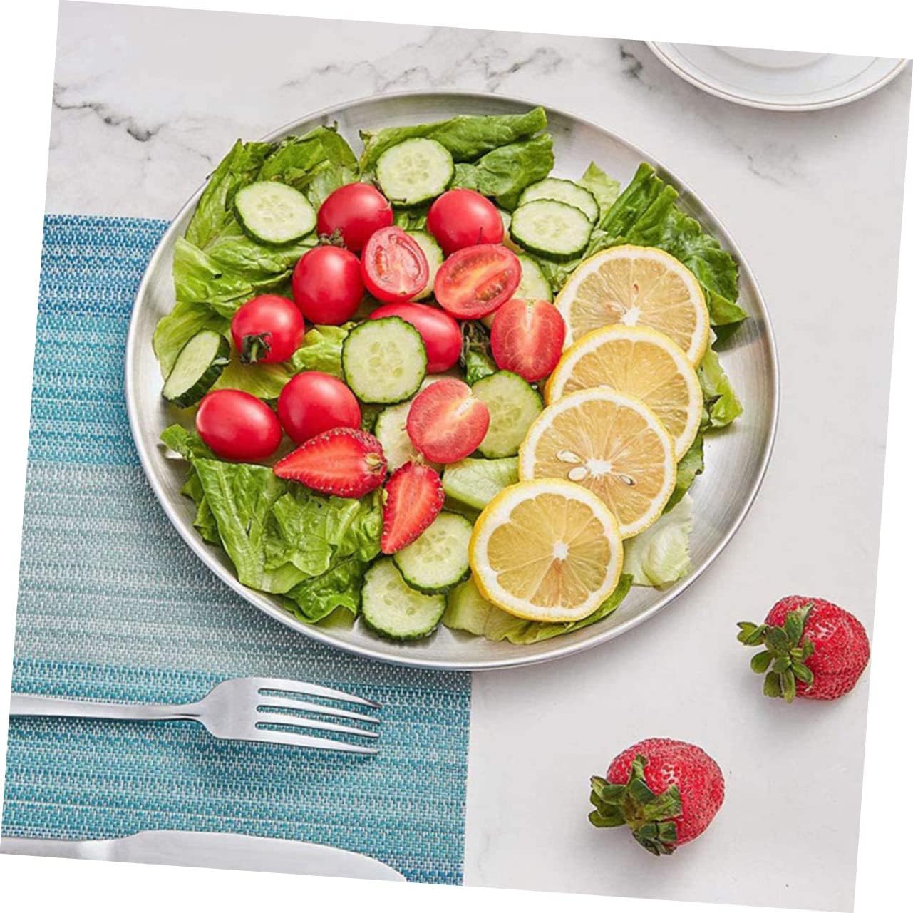 1pc Round Pizza Plate Oven Tray Non-Stick Bake Crisper Baking Pan - Stainless Steel Serving Tray for Home & Restaurant Use