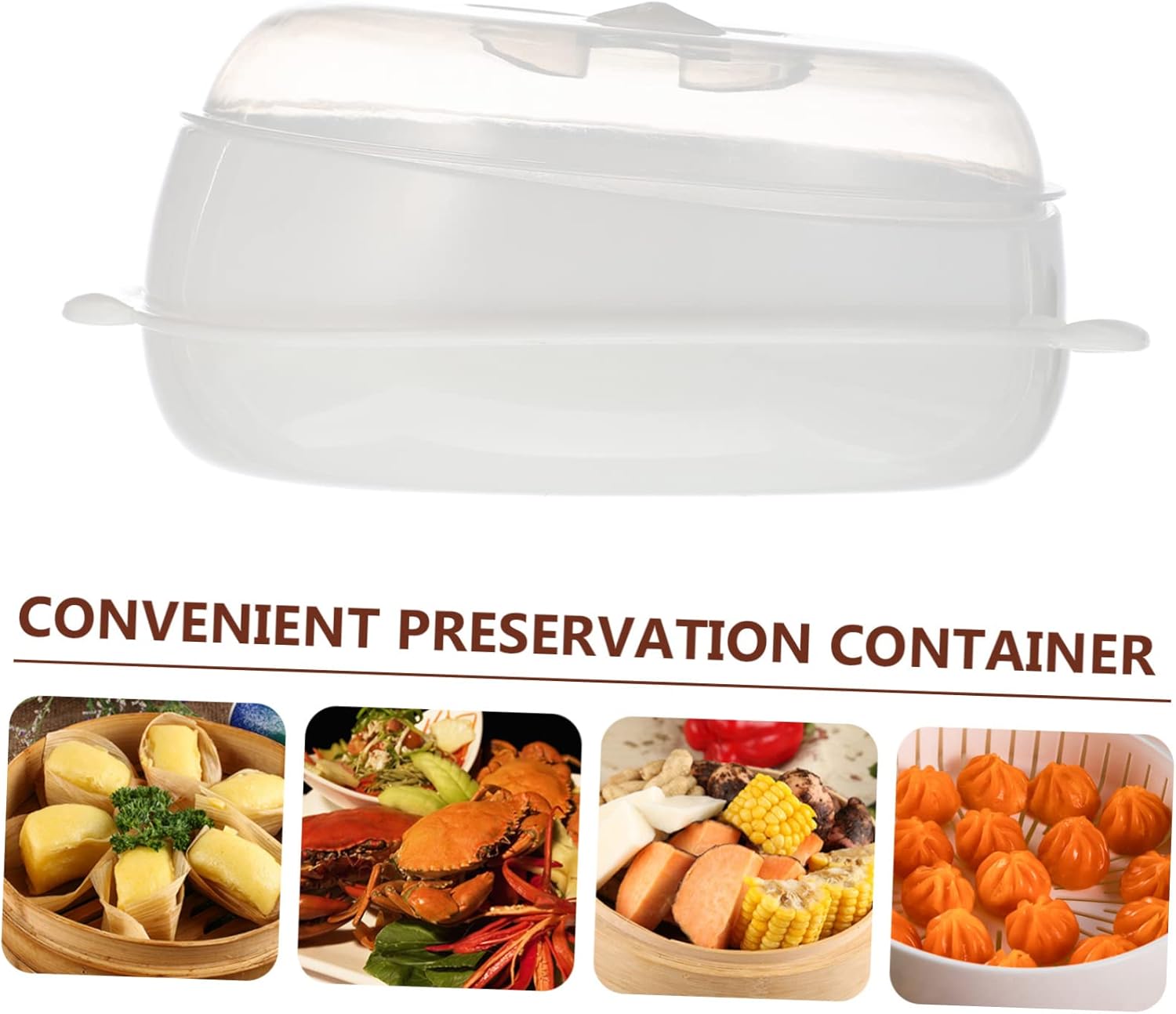 1pc Steamer Prep Bowls with Lids, Oven Liner, Noodle Pot, Air Fryer, Toaster Oven Accessories - White Plastic Cookware