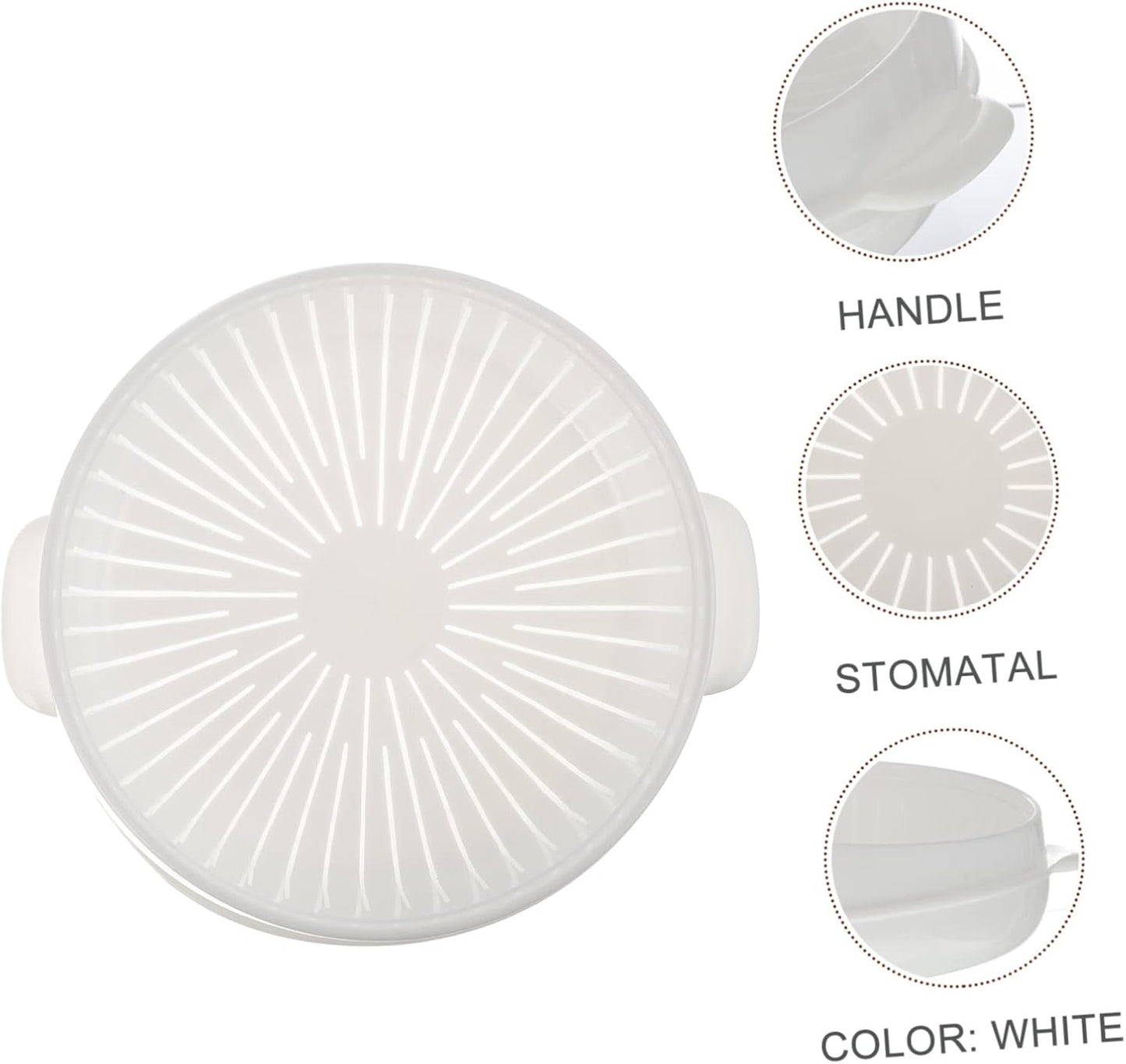 1pc Steamer Prep Bowls with Lids, Oven Liner, Noodle Pot, Air Fryer, Toaster Oven Accessories - White Plastic Cookware