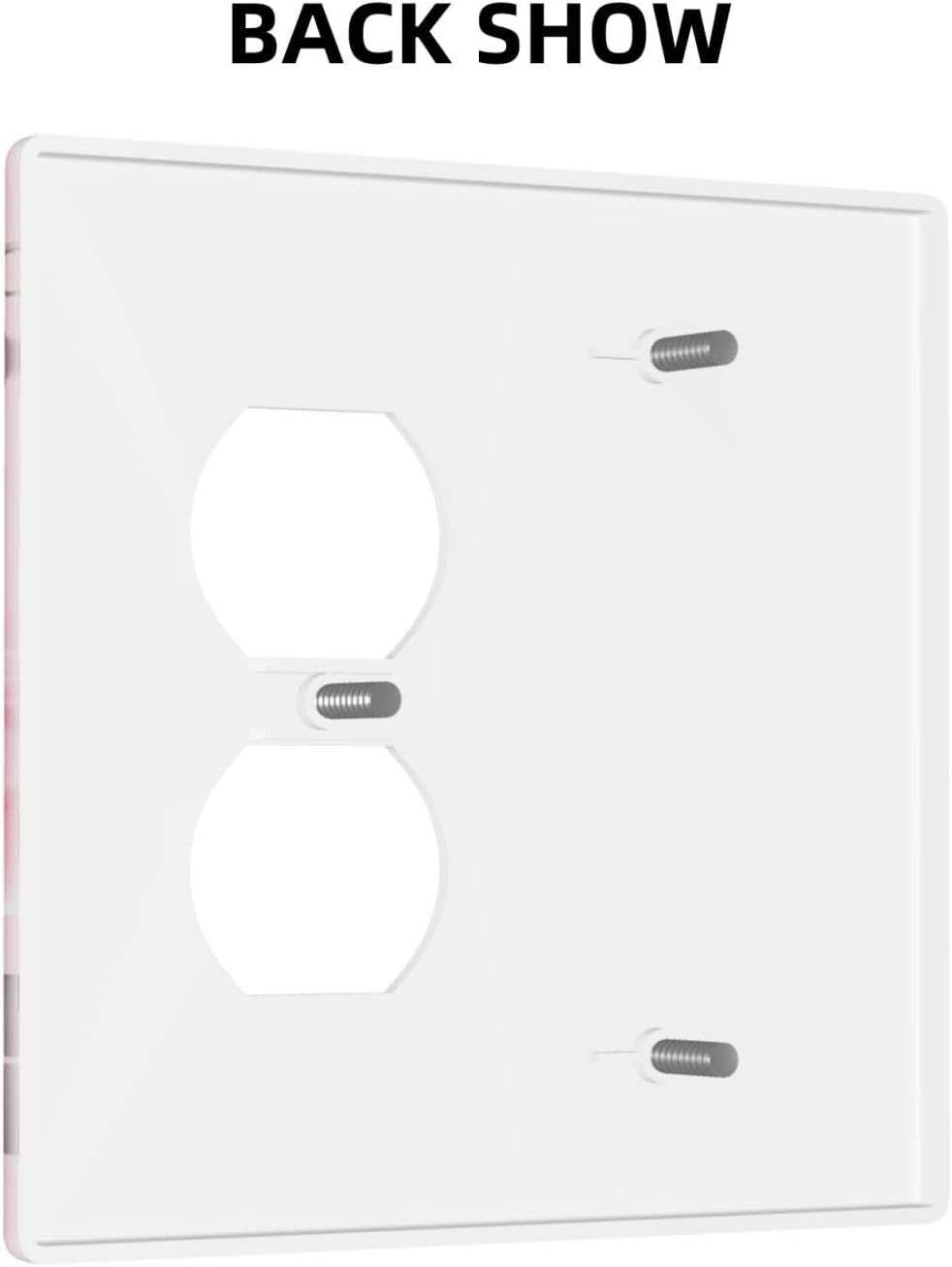 2-Gang Switch Plate with Pretty Roses Decorative Design for Living Room - Electrical Outlet Cover for Toggle Light Switches and Plugs