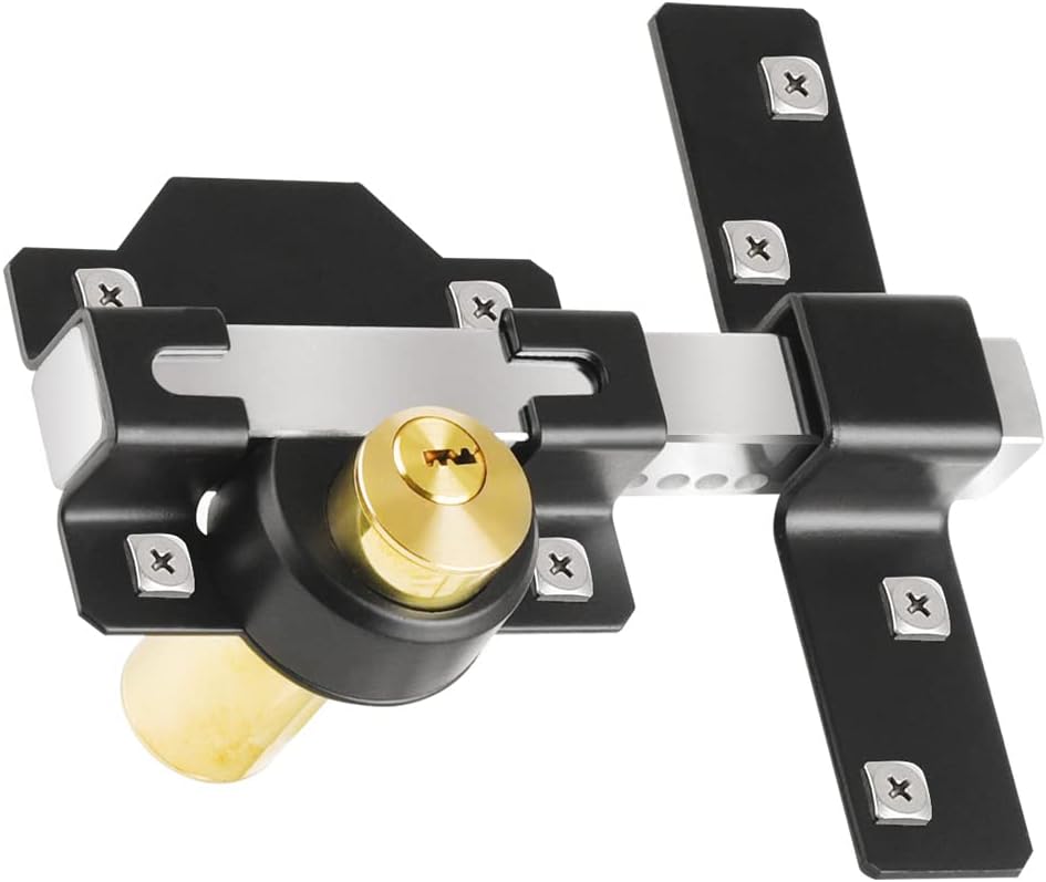 2" HeavenBird Barn Door Lock with 5 Keys - Double Sided Fence Gate Latch for Wooden Garden Gate, Right & Left Door