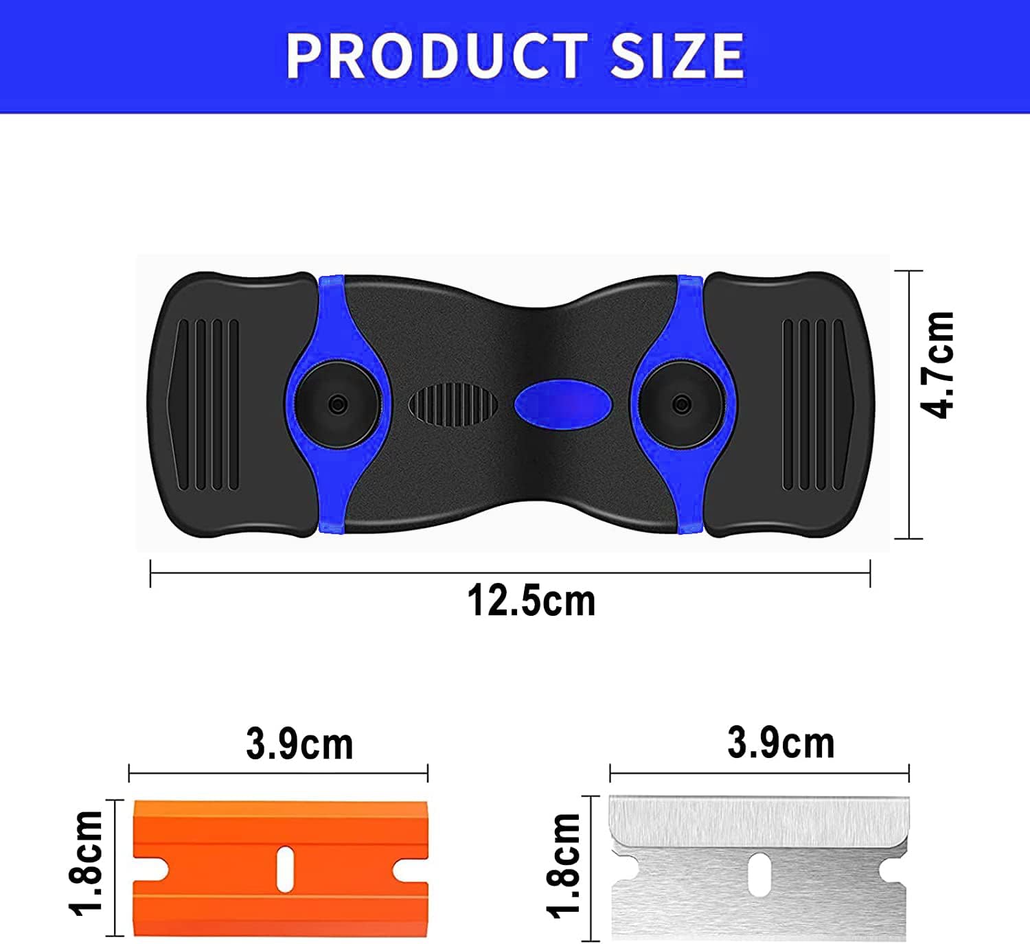 2-in-1 Razor Blade Scraper Tool with 20 Blades for Decals, Stickers, Caulk, Paint Removal