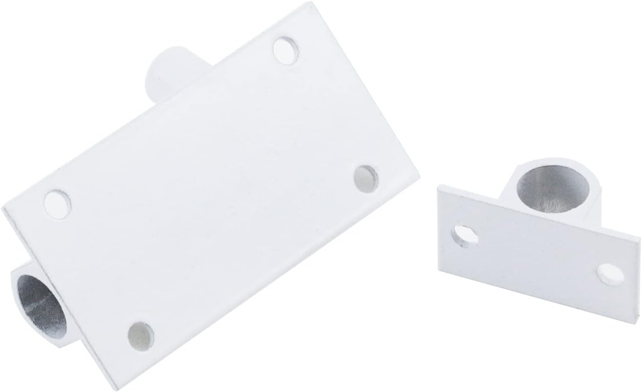 2-inch White Slide Bolt Latch Set for Inside Door Security - 2 Pack