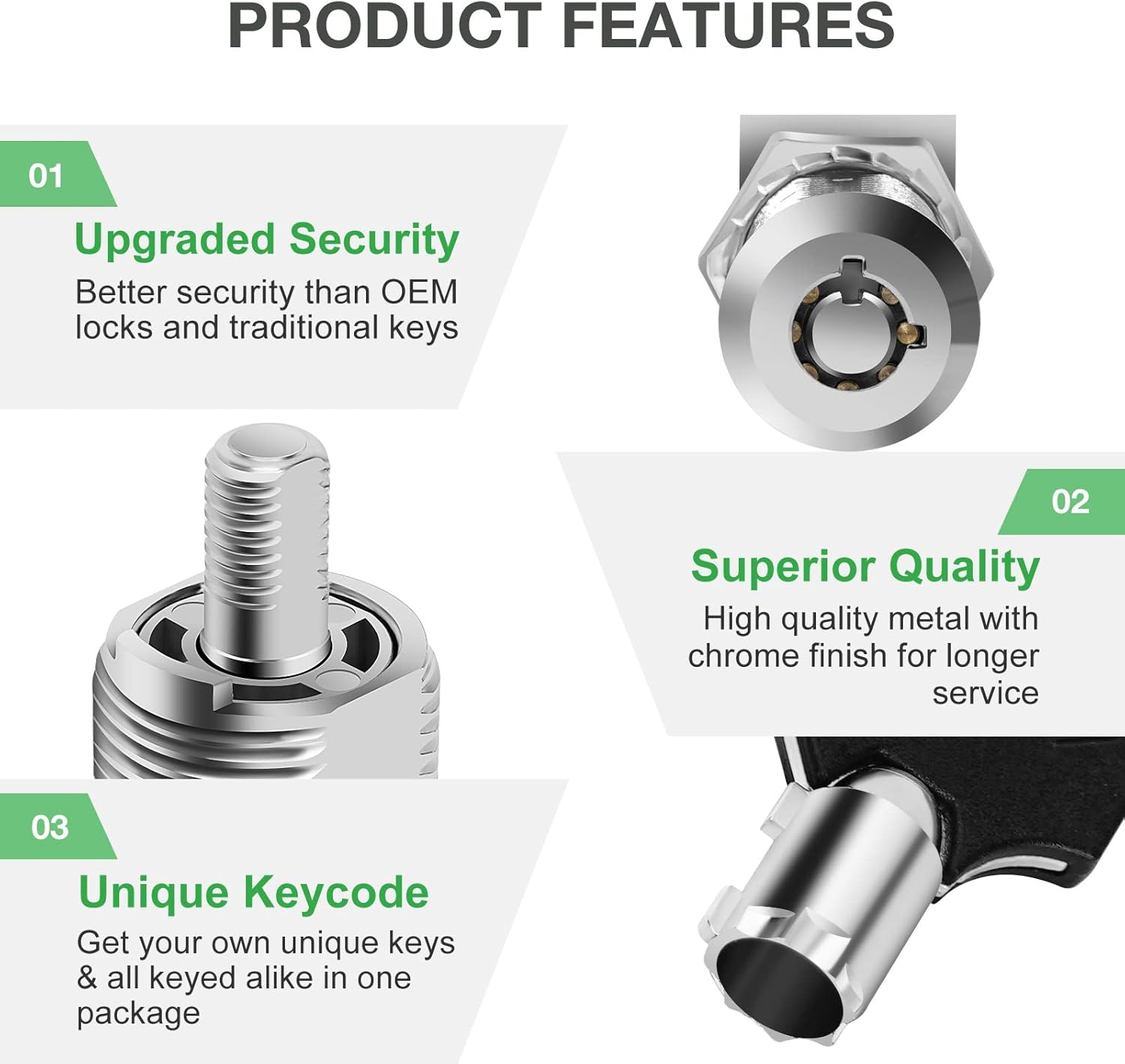 2-Pack 1" RV Storage Locks Keyed Alike with Keys, Camper Toolbox Locks, Manual Included