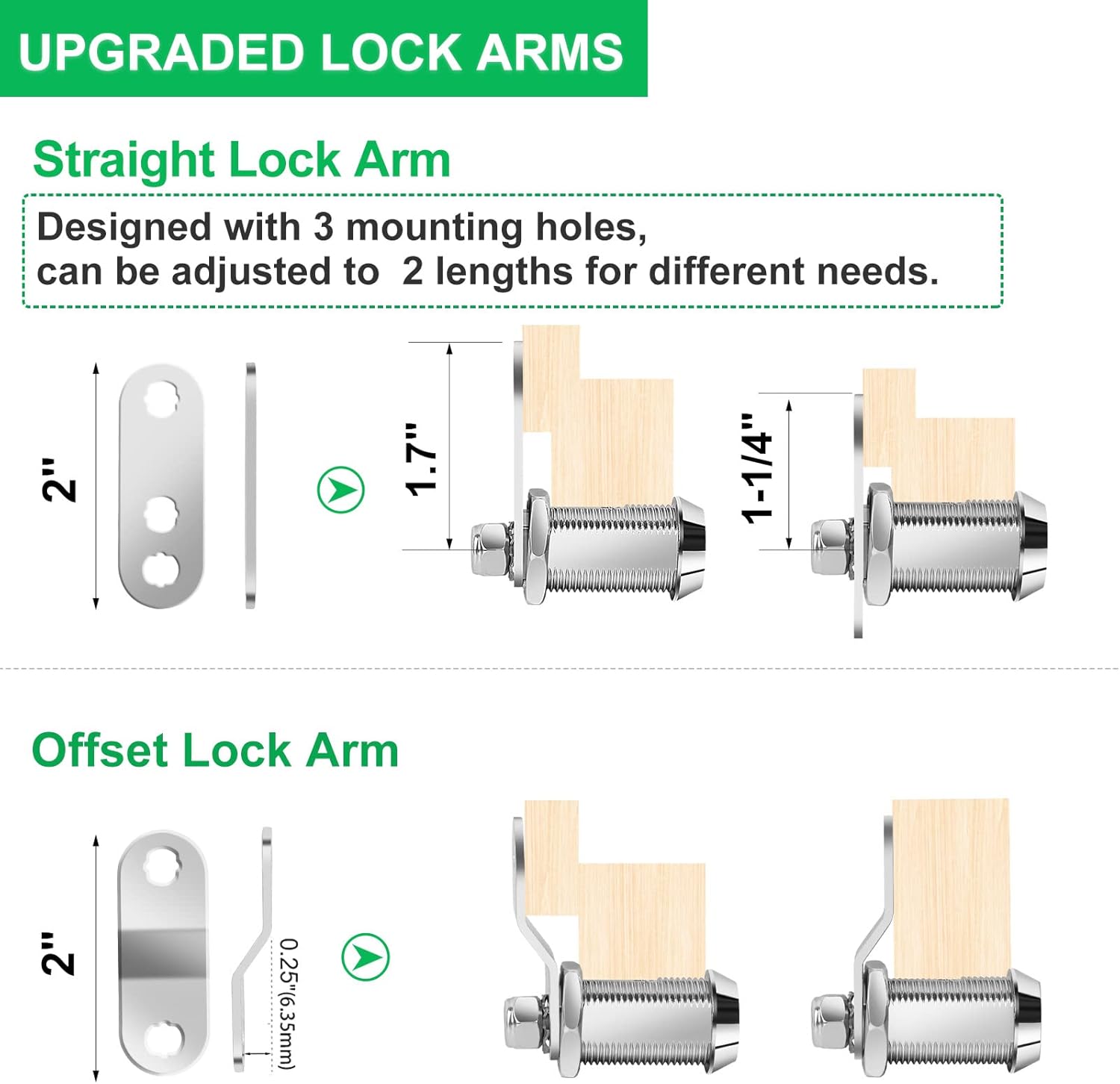2-Pack 1" RV Storage Locks Keyed Alike with Keys, Camper Toolbox Locks, Manual Included