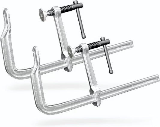 2-Pack 12-Inch Heavy-Duty F-Clamps for Welding, Woodworking & Metalworking - 1320 lbs Load Capacity, 4-3/4 Inch Throat Depth, All-Steel Construction