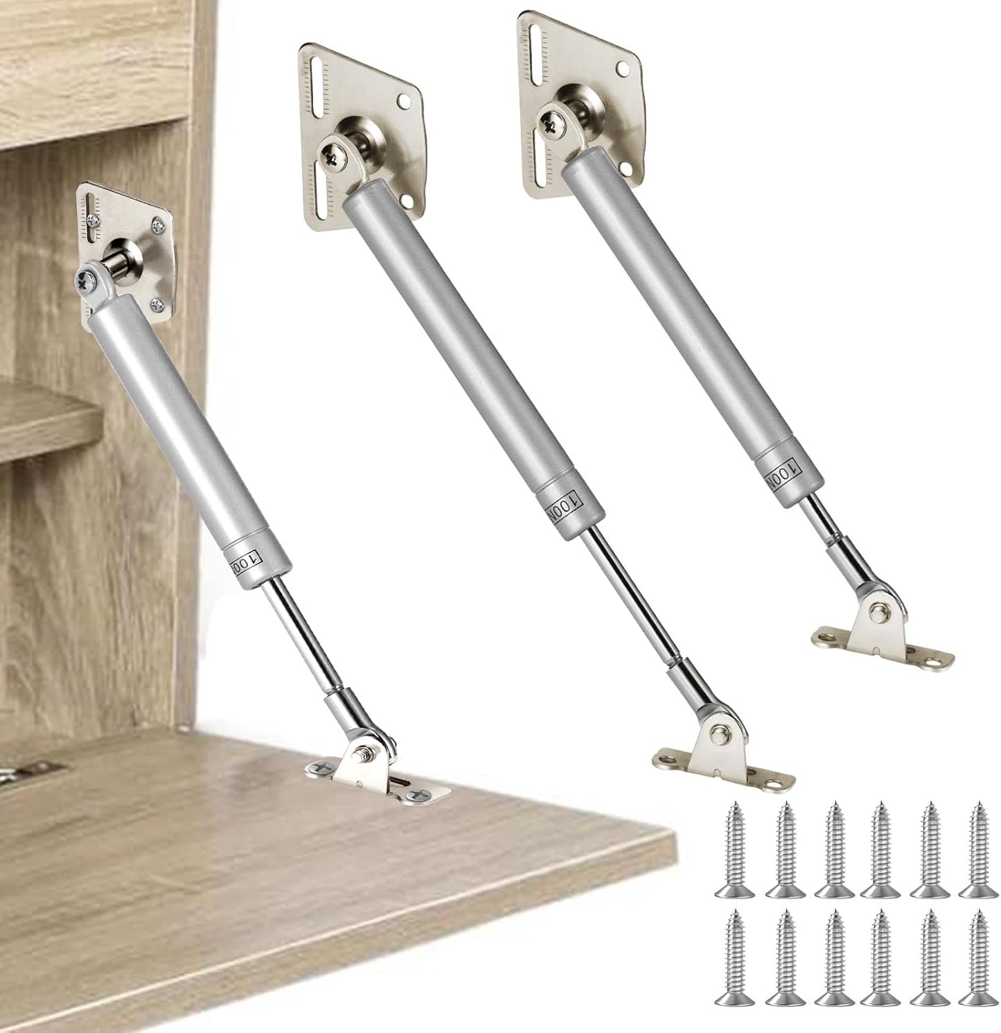 2 Pack 150N Gas Struts for Drop-Down Flap Lid - Slow Closing Mechanism for Desks, Cabinets, and Hatches - WildKart