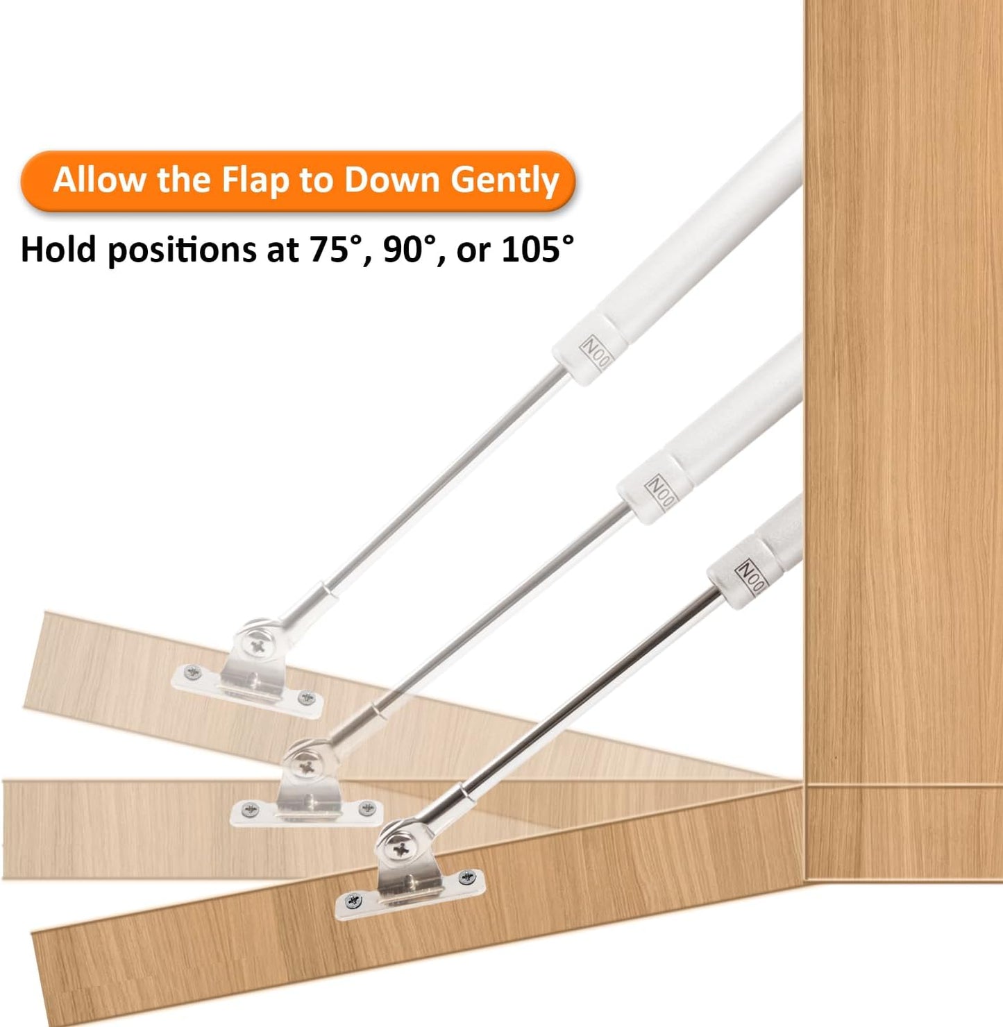 2 Pack 150N Gas Struts for Drop-Down Flap Lid - Slow Closing Mechanism for Desks, Cabinets, and Hatches - WildKart