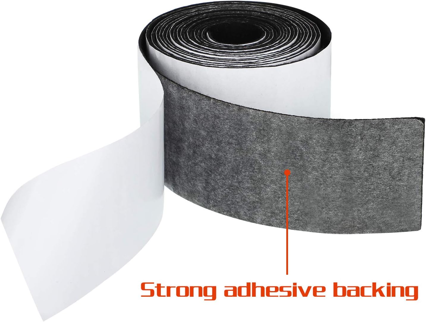 2 Pack 20 Ft Black Felt Strips with Adhesive Backing - Self Adhesive Tape Roll for Furniture Pads, Chair Wall Protector