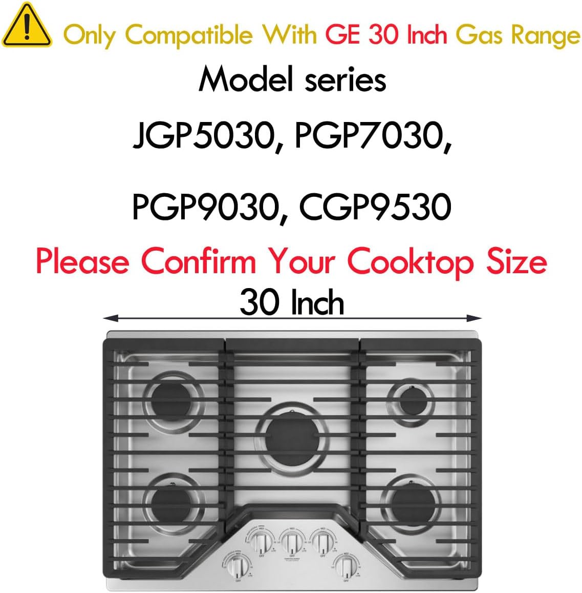 2 Pack 30" Stove Top Protectors for GE 5 Burner Gas Range Cooktop - Compatible with JGP5030, PGP7030, PGP9030, CGP9530