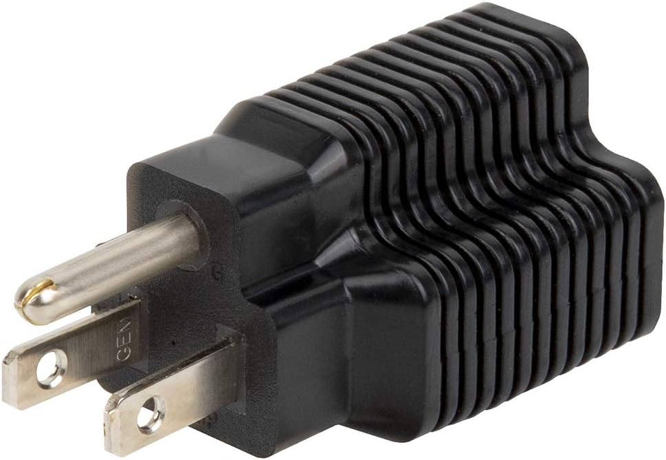 2-Pack 4-in-1 AC Power Adapter: 15A Household Plug to 20A T Blade, 5-15P to 5-20R, 5-15P to 6-15R, 5-15P to 6-20R, 15A 125V to 20A 250V Adapter