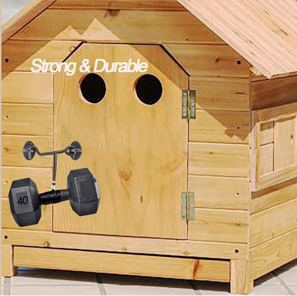 2 Pack 4 Inches Black Cabin Hook and Eye Latch Set for Barn Door, Window, Bedroom, Sliding Door - Privacy Hooks for Cabin Gate