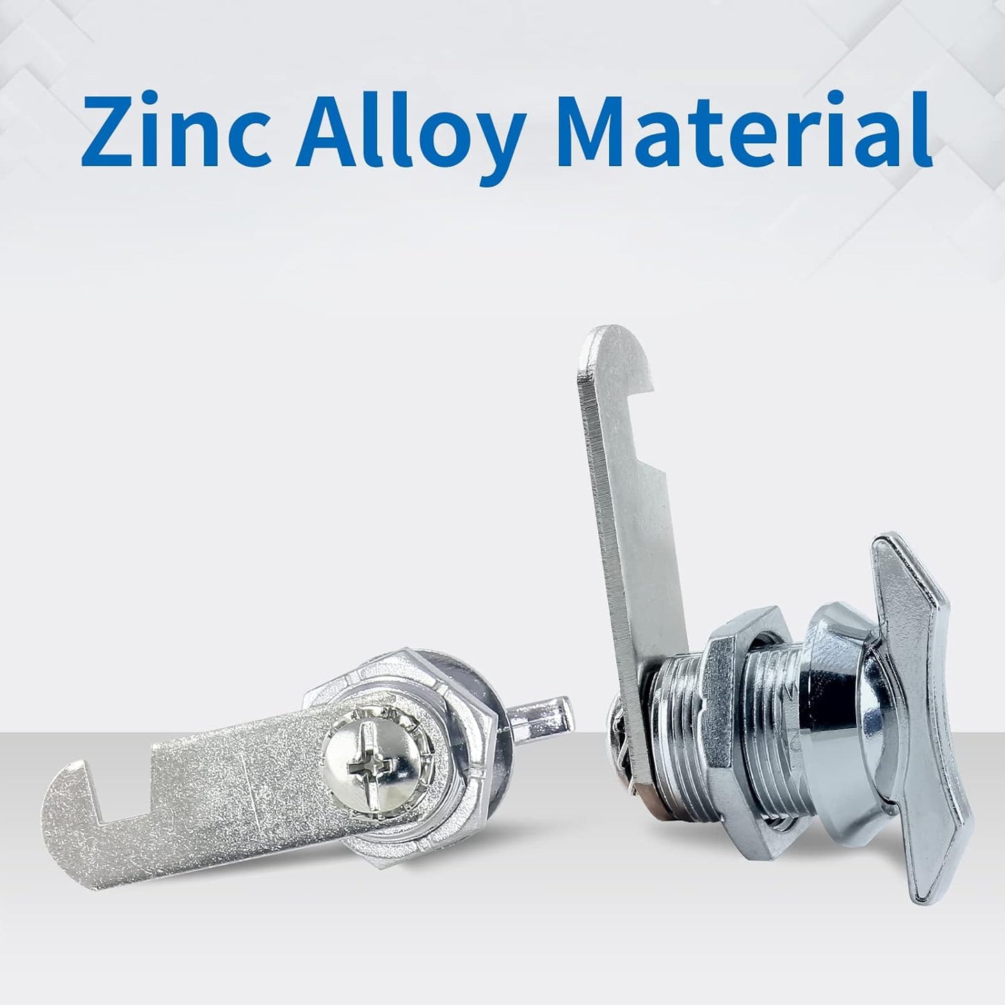 2-Pack 5/8 Inch Thumb-Operated Offset Cam Locks - Chrome Non-Locking Keyless Twist Cabinet Replacement Lock - Ideal for Mailbox, Drawer, RV Compartment Door