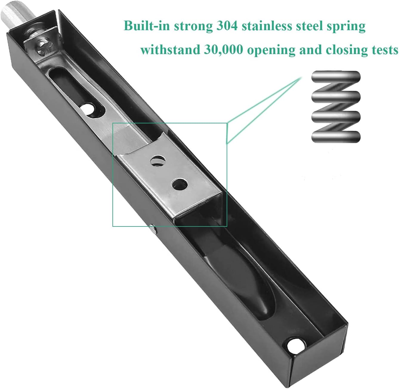 2-Pack 6" Stainless Steel Double Door Flush Bolt Latch Set - French Door Security Locks with Black Finish