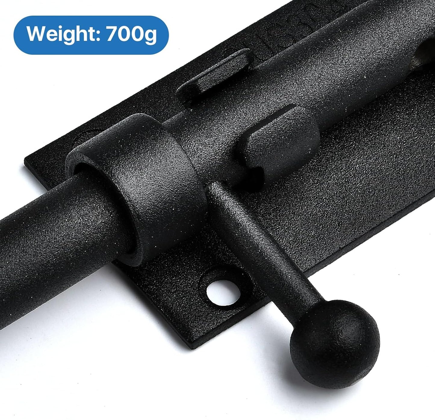 2 Pack 6.3inch Stainless Steel Sliding Bolt Gate Latch with Padlock Hole - Heavy Duty Barrel Bolt Lock for Yard, Trailer, Fence, Shed, Garages - Black