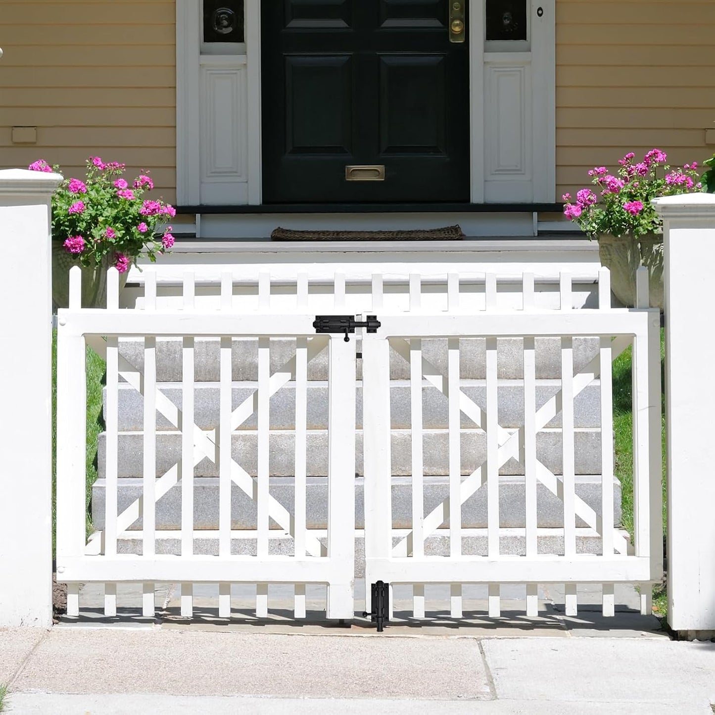 2 Pack 6.3inch Stainless Steel Sliding Bolt Gate Latch with Padlock Hole - Heavy Duty Barrel Bolt Lock for Yard, Trailer, Fence, Shed, Garages - Black