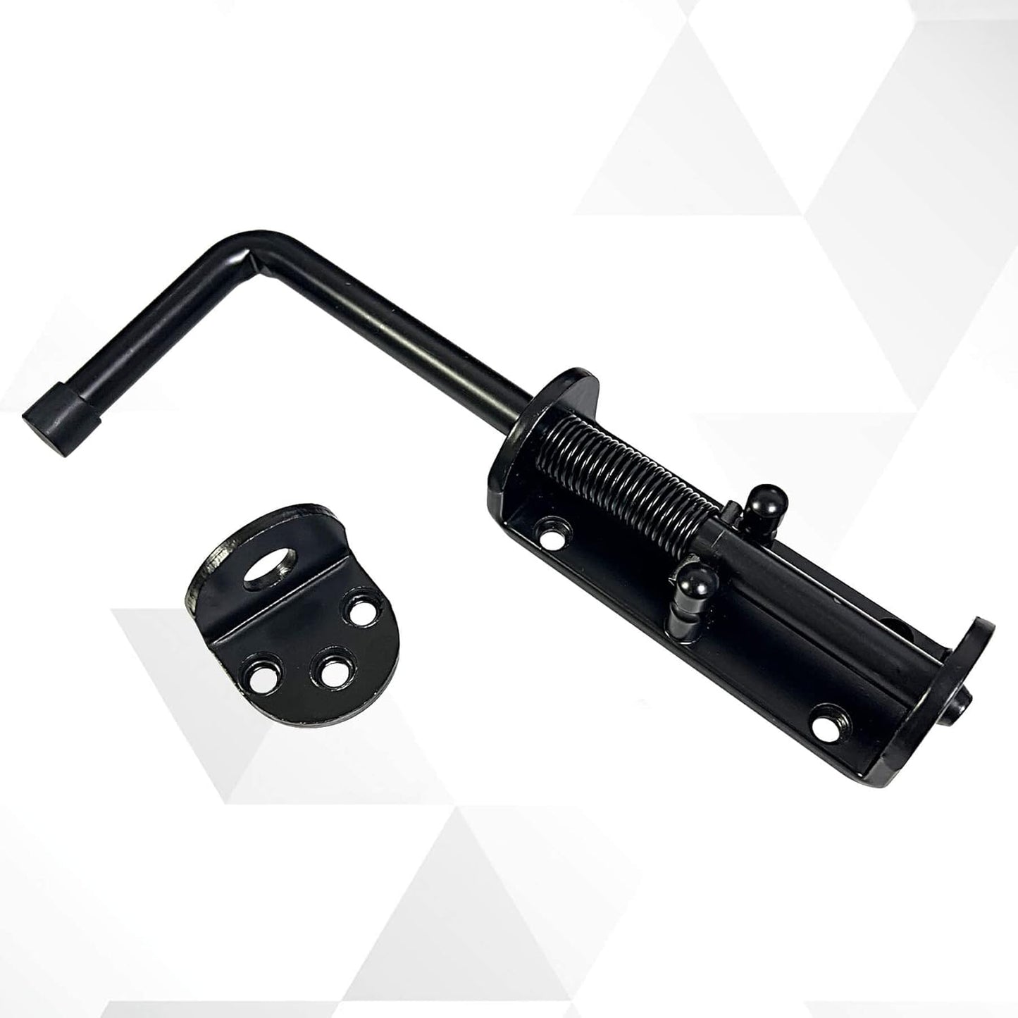 2 Pack 8.5inch Black Heavy Duty Spring Loaded Latch Pin for Gates/Doors - Galvanized Steel Sliding Bolt Latch, Indoor/Outdoor