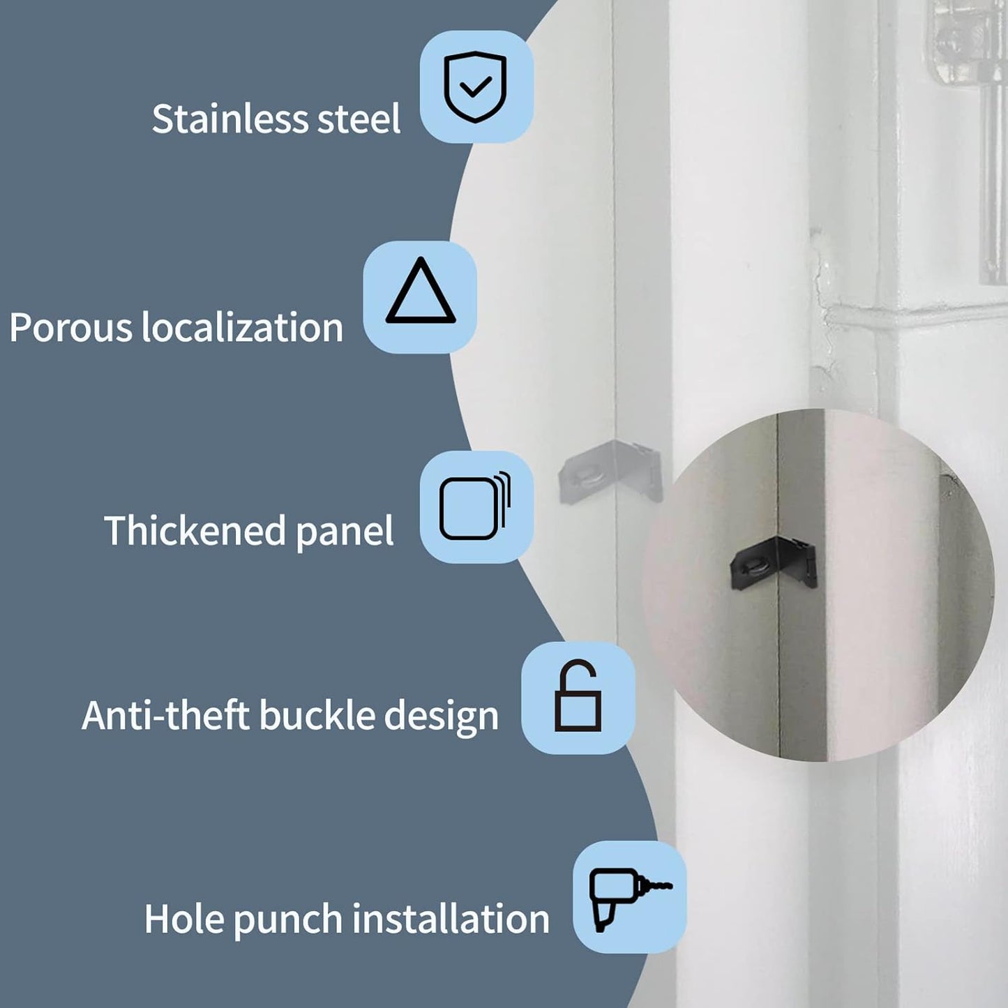 2 Pack 90 Degree Stainless Steel Padlock Hasp Lock with Screws - Black, Ideal for Security Gate and Barn Door