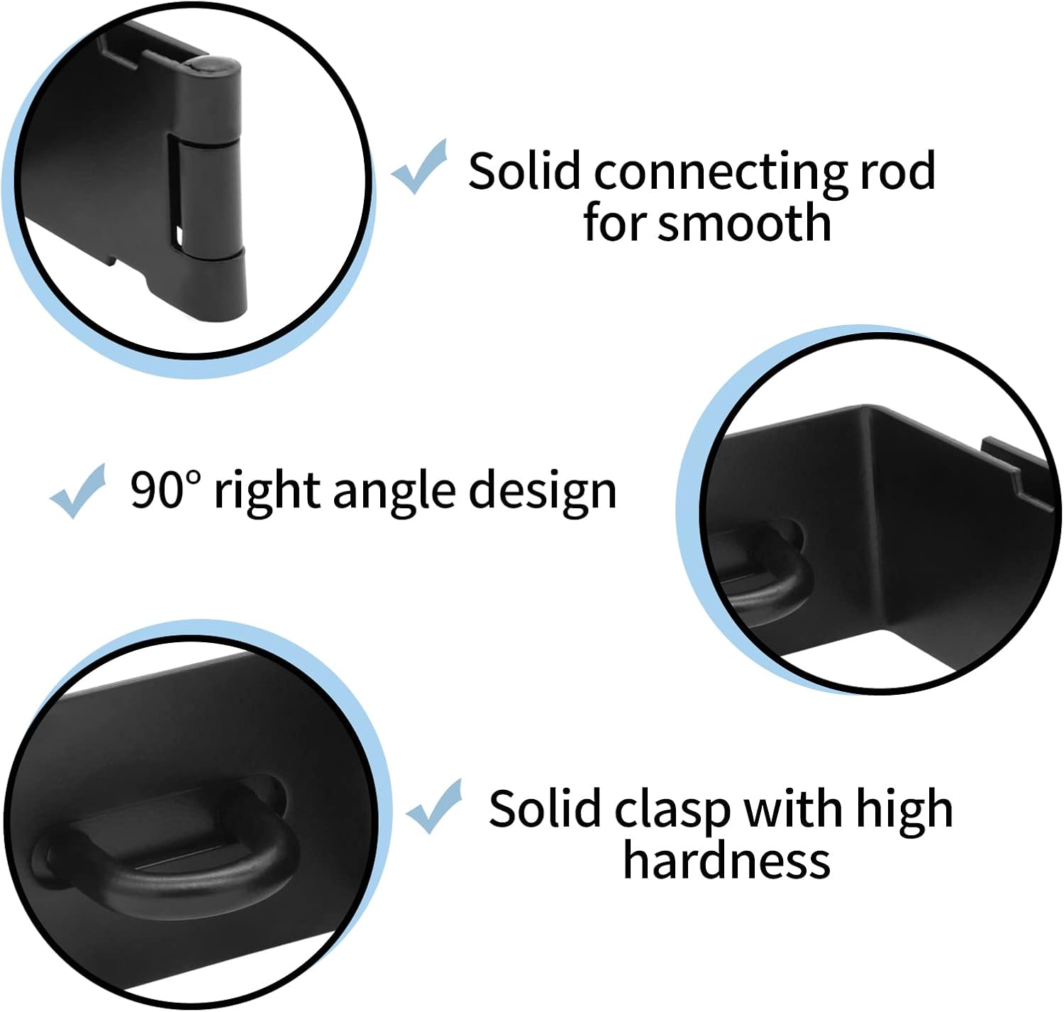 2 Pack 90 Degree Stainless Steel Padlock Hasp Lock with Screws - Black, Ideal for Security Gate and Barn Door