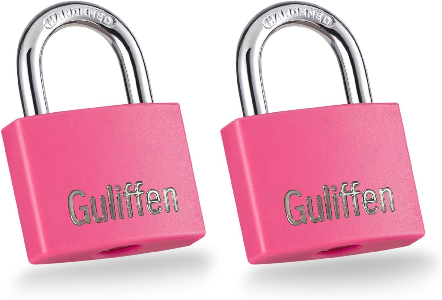 2 Pack Aluminum Key Locks for Gym Locker, Shed, Gate, Storage Unit - 1-9/16 in. Wide Lock Body - Guliffen Pad Locks