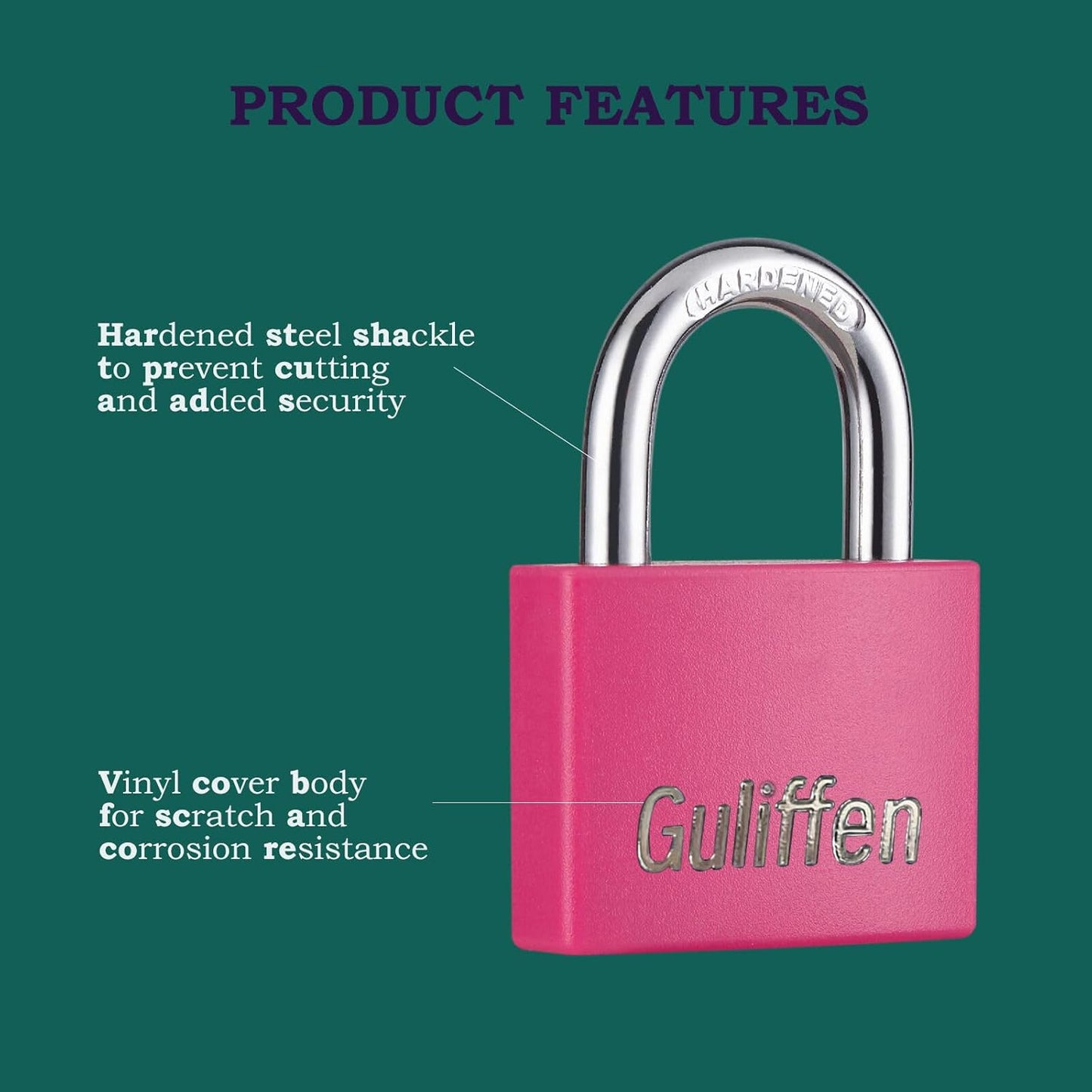 2 Pack Aluminum Key Locks for Gym Locker, Shed, Gate, Storage Unit - 1-9/16 in. Wide Lock Body - Guliffen Pad Locks