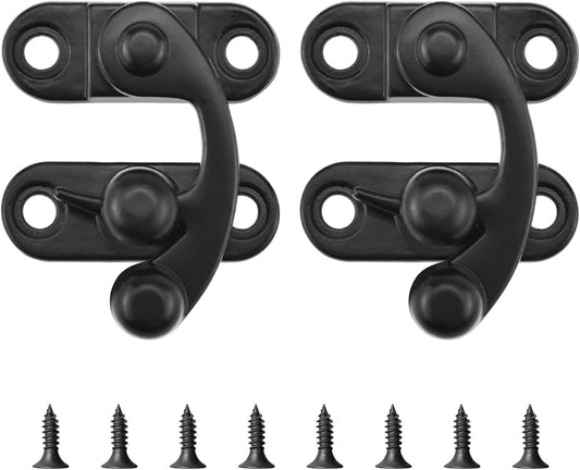 2 Pack Antique Black Small Hasp Latches for Jewelry Box Cabinet Toolbox