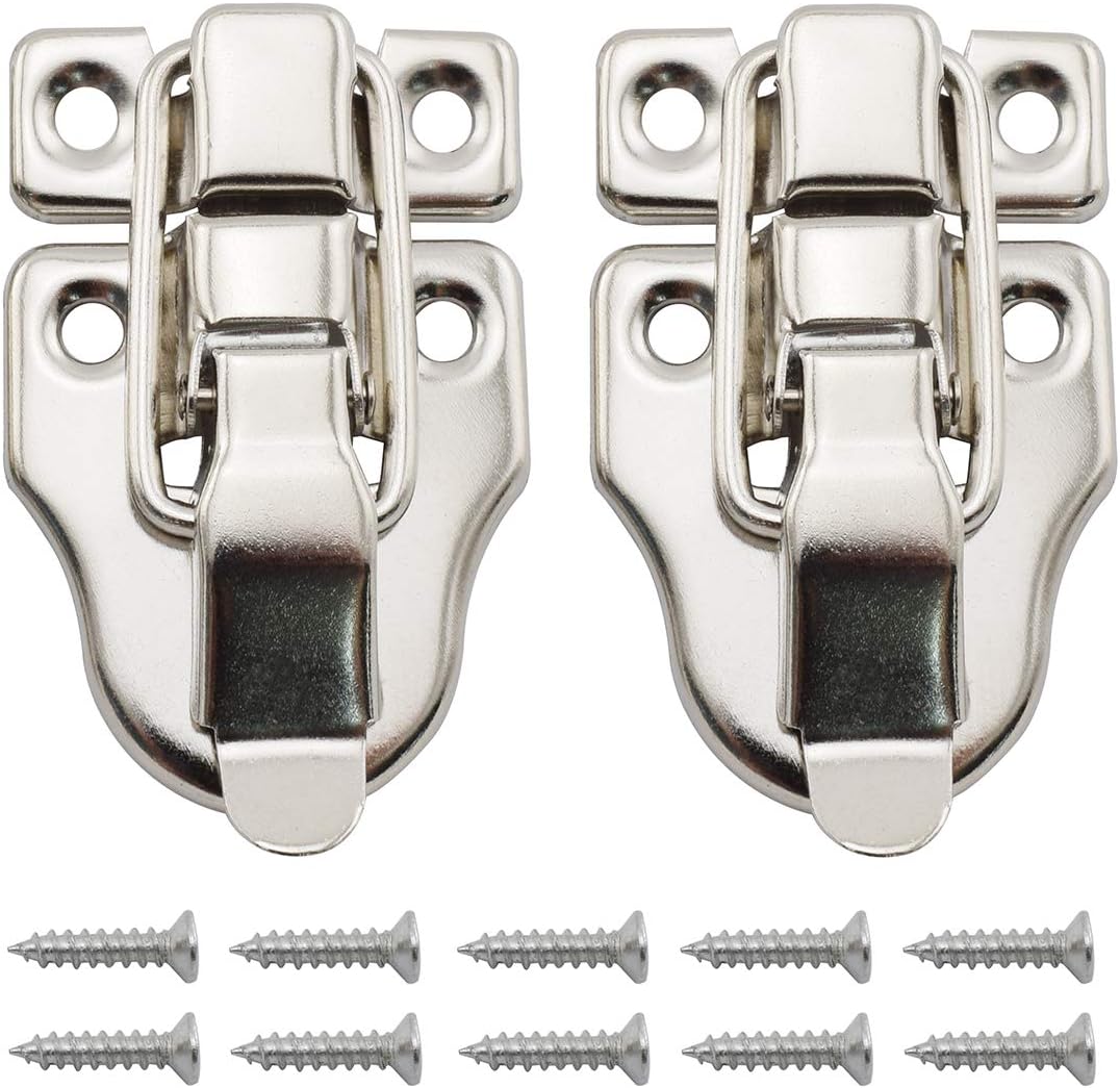 2-Pack Antique Duckbilled Toggle Latch Wooden Box Hasp Latch Catch for Jewelry Box Cabinet - Silver