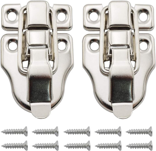2-Pack Antique Duckbilled Toggle Latch Wooden Box Hasp Latch Catch for Jewelry Box Cabinet - Silver