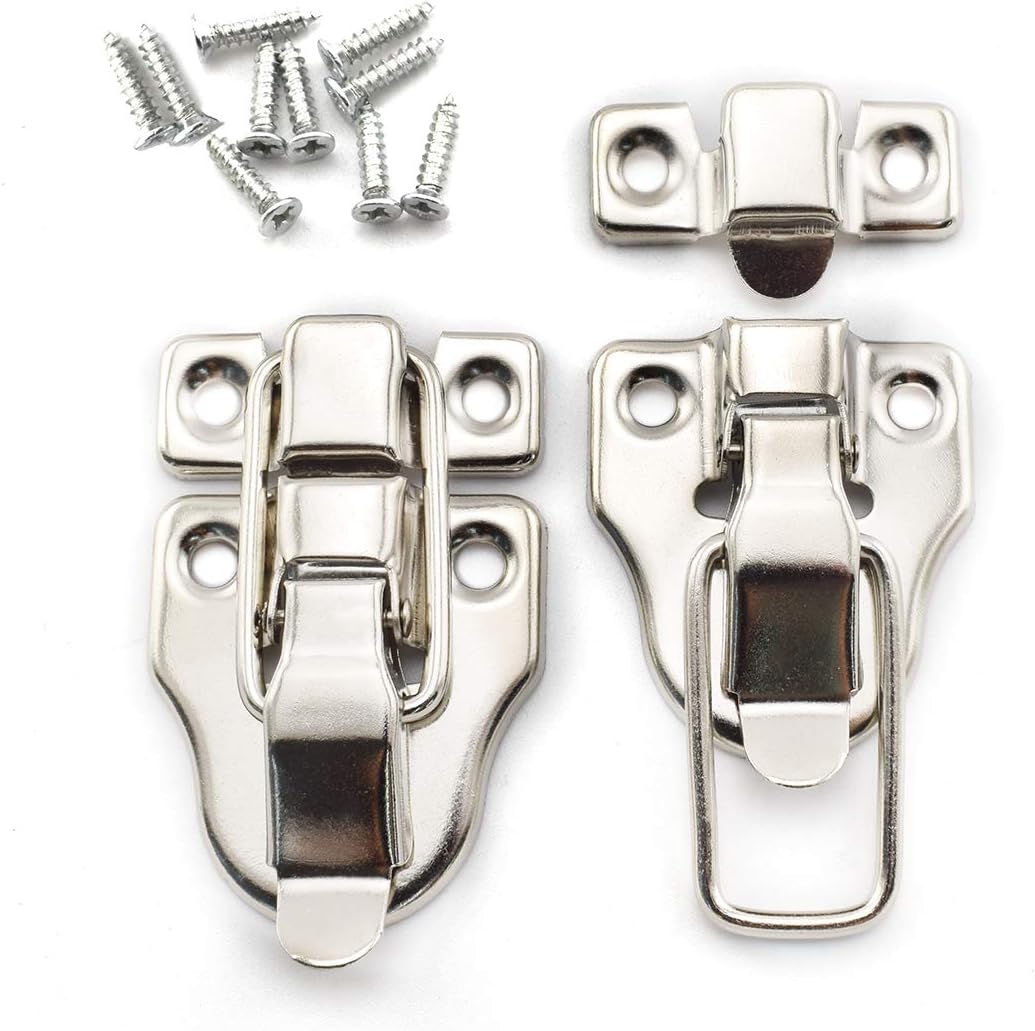 2-Pack Antique Duckbilled Toggle Latch Wooden Box Hasp Latch Catch for Jewelry Box Cabinet - Silver