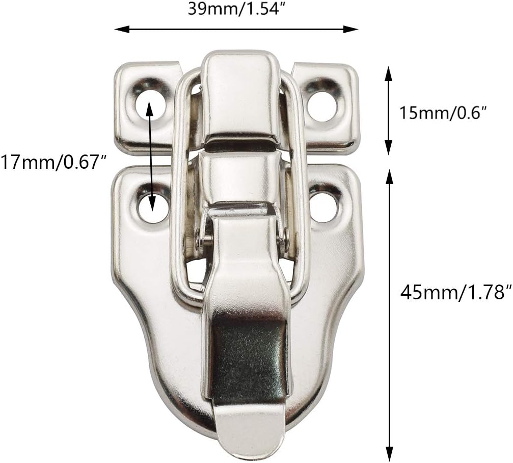 2-Pack Antique Duckbilled Toggle Latch Wooden Box Hasp Latch Catch for Jewelry Box Cabinet - Silver