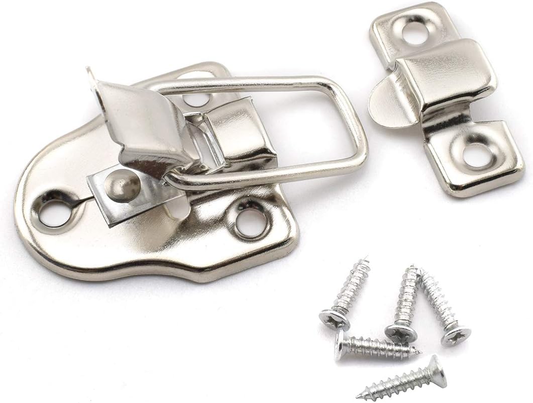 2-Pack Antique Duckbilled Toggle Latch Wooden Box Hasp Latch Catch for Jewelry Box Cabinet - Silver