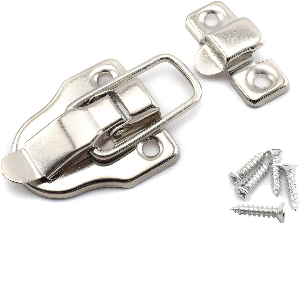 2-Pack Antique Duckbilled Toggle Latch Wooden Box Hasp Latch Catch for Jewelry Box Cabinet - Silver