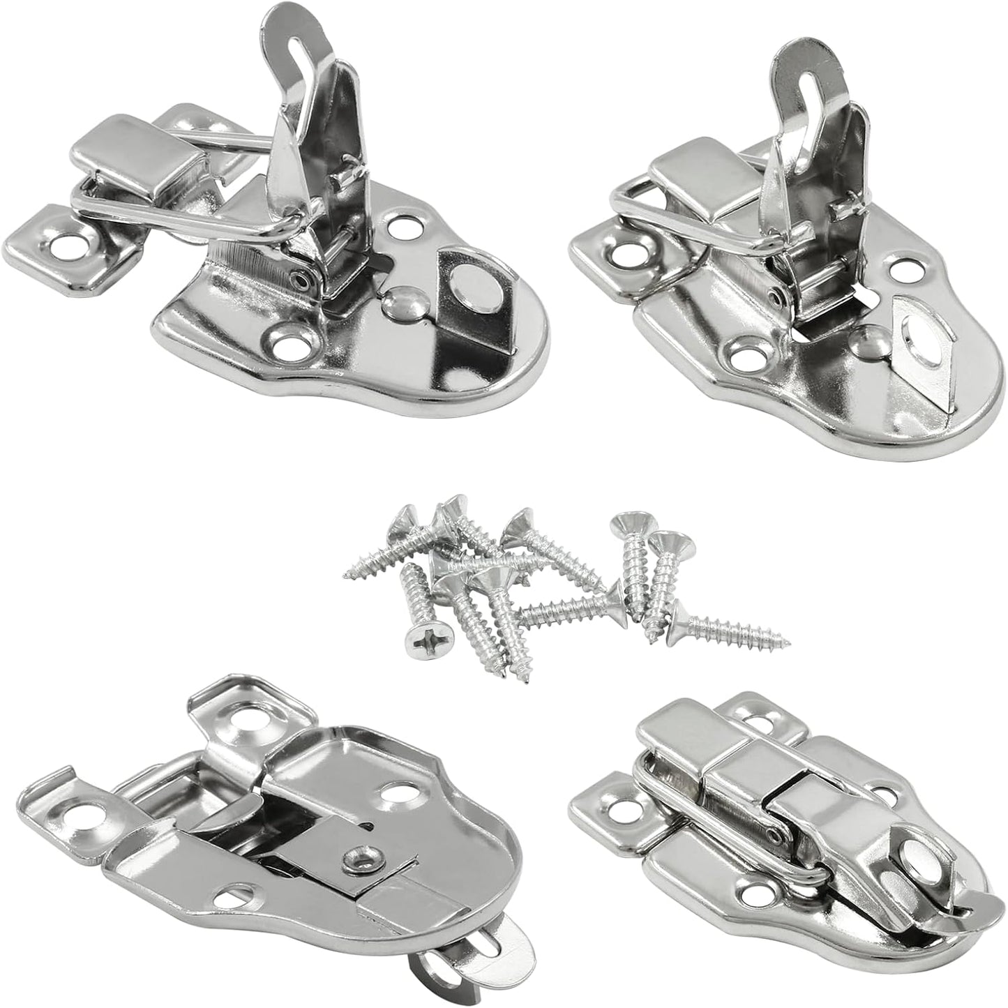 2 Pack Antique Metal Duck-Billed Hasp Latch Catch with Padlock - Retro Style Box Toggle Latch for Jewelry Box Wooden Case