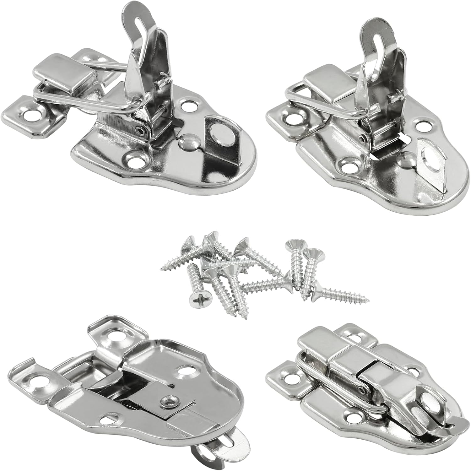 2 Pack Antique Metal Duck-Billed Hasp Latch Catch with Padlock - Retro Style Box Toggle Latch for Jewelry Box Wooden Case