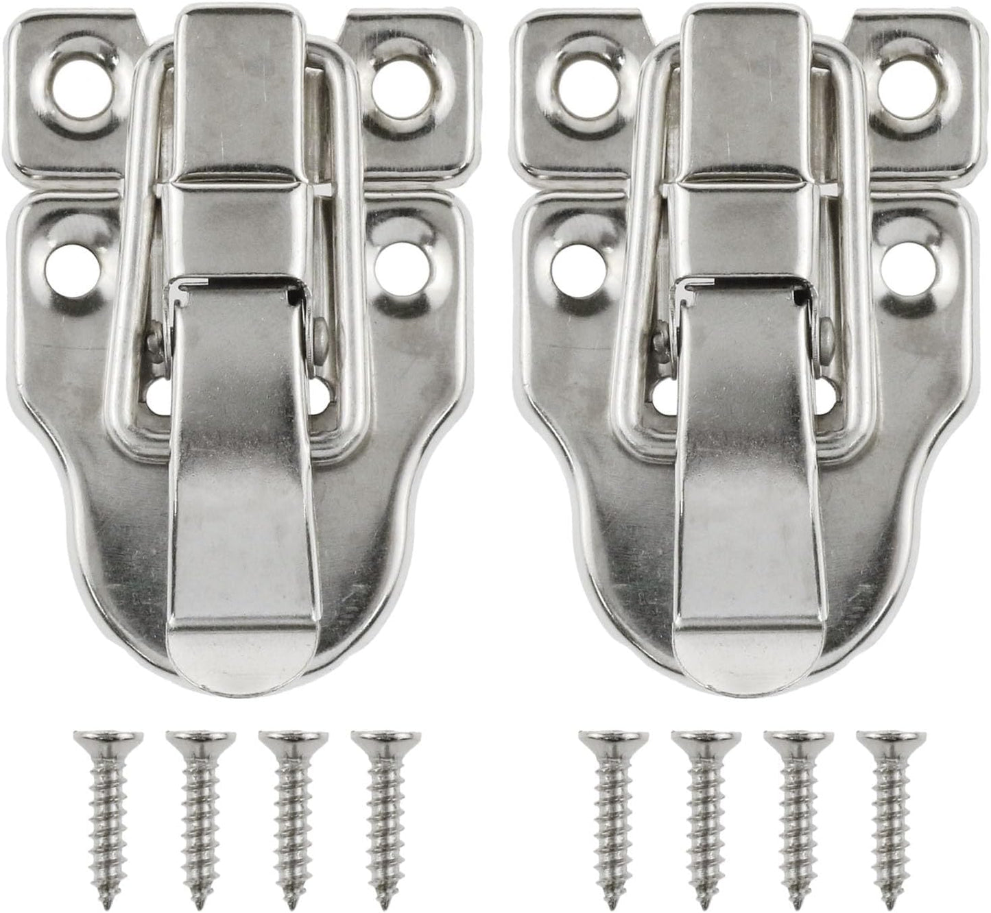 2 Pack Antique Metal Duckbilled Hasp Latch Silver Decorative Button for Jewelry Box Small Wooden Box Craft