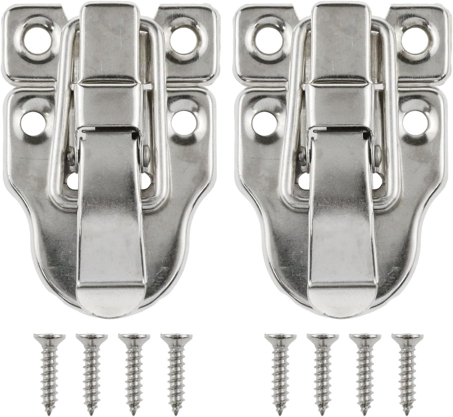 2 Pack Antique Metal Duckbilled Hasp Latch Silver Decorative Button for Jewelry Box Small Wooden Box Craft