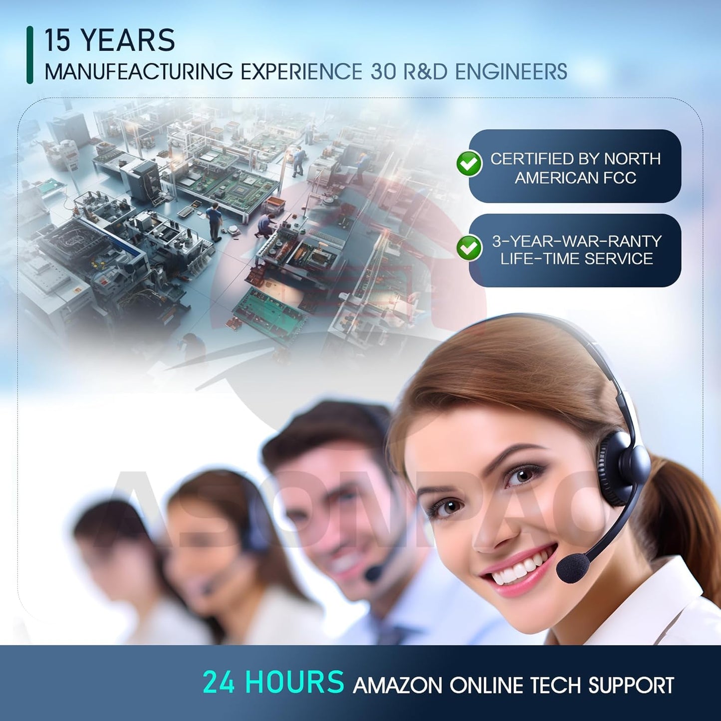 2-Pack ASONPAO KLIK5U-BK2 Clicker Universal Chamberlain Garage Door Opener Remote with 3-Year Warranty